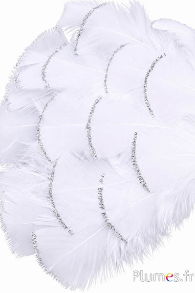 Kalkoen met glitter - 6-8 cm - wit